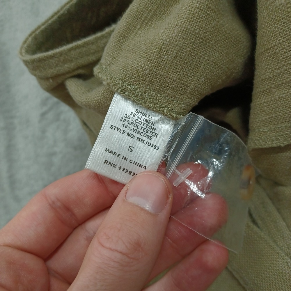 Miou Muse Overalls Womens Small Brown Linen‎ Blend Jumpsuit Pockets Adjustable - Picture 5 of 9